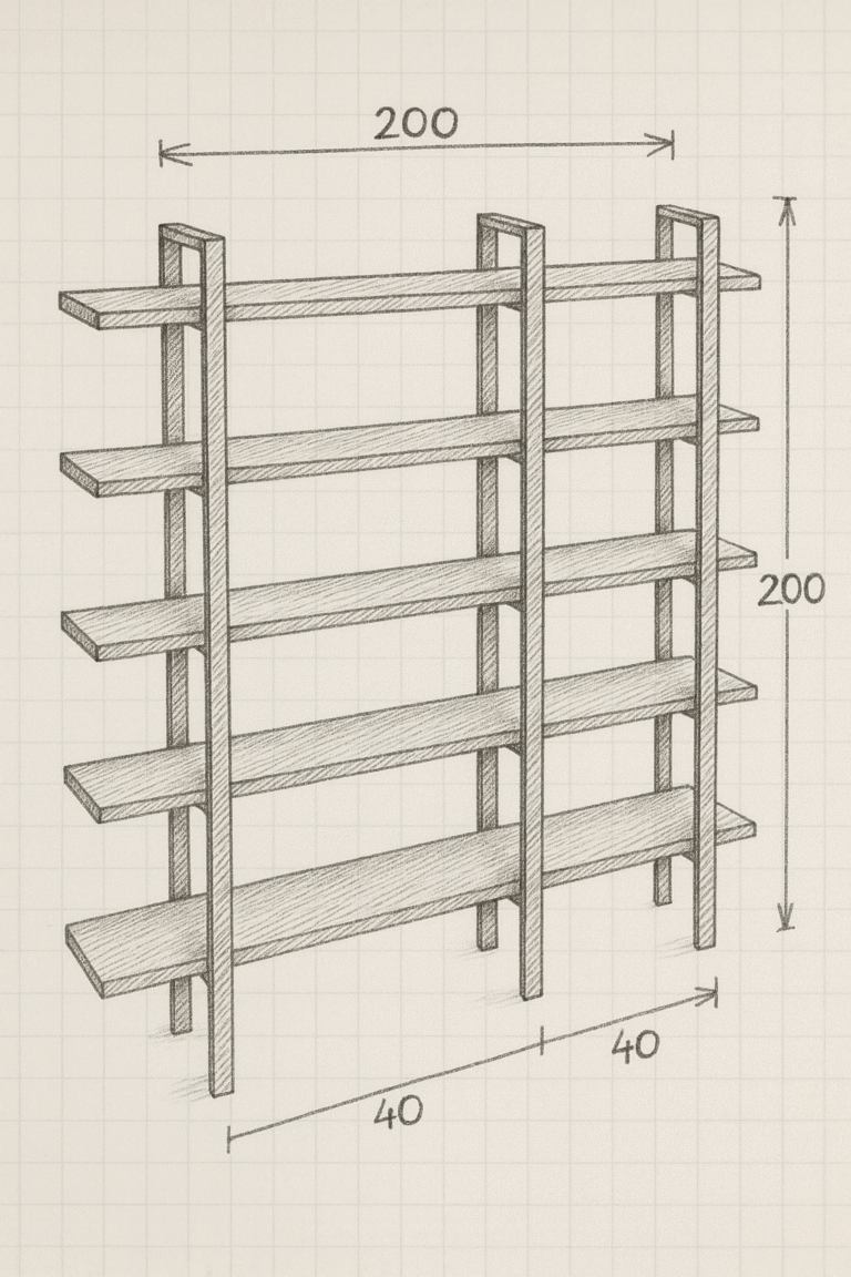 zeichnung-regal | Manufakturx.de 🛠️ Individuell gefertigte Möbel